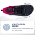 thumbnail image 2 of AOV Womens Wide Toe Box Walking Shoes Arch Support Plantar Fasciitis Tennis Sneakers Casual Athletic Running Shoes BlackRoseRed Size 6, 2 of 6