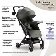 Mompush Lithe V2 Lightweight Stroller with Snack Tray, Newborn Nest Mode, Forest, 17.3LB, Unisex