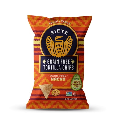 Siete Nacho Grain Free Tortilla Chips, 5 oz bags, 12-Pack