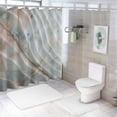 thumbnail image 7 of Fenyluxe  Marble Print Shower Curtain, Onyx Stone Textured Natural Style Featured Scratches Illustration, Cloth Fabric Bathroom Decor Set with Hooks 60x72, 7 of 7