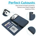 thumbnail image 2 of Wallet Case for iPhone 17 Pro Max, 2 In 1 PU Leather Flip Phone Case with Detachable Magnetic TPU Inner, Kickstand Phone Cover with Card Slots & Wrist Strap for iPhone 17 Pro Max, Blue, 2 of 7