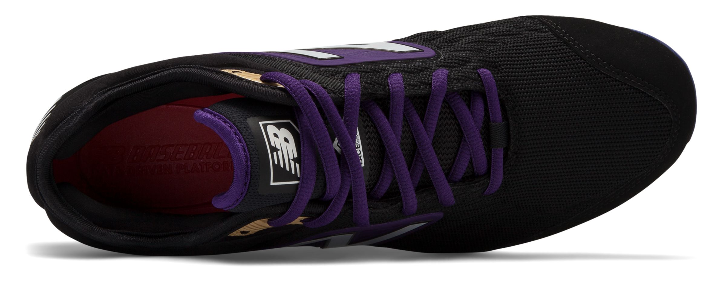 New Balance Low-Cut 3000v4 Metal Baseball Cleat Mens Shoes Black with Purple - image 3 of 4