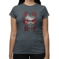 thumbnail image 2 of Chucky Child's Play Wanna Play Juniors Graphic Short Sleeve T-Shirt (Dark Heather, S-XXL), 2 of 4