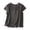 Gray, variant on Women's Casual Tops Blouse Round Neck Short Sleeve Reversible Pleated Loose Comfy Solid Summer Tunic Top, White M