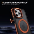 thumbnail image 5 of Allytechgroup Magnetic Case for iPhone 14 Pro Max with Camera Lens Kickstand, Support Wireless Charging Cover Phone Holder for Desk Meeting/Videos Matte Shockproof Back Cover Shell, Orange, 5 of 8