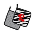 thumbnail image 2 of Letter R Initial Monogram - Zebra Red Pair of Pot Holders, 2 of 2