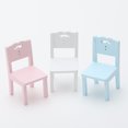 thumbnail image 3 of Ensemble de 3 Pcs 1:12 Mini Meubles de Maison Modèle Chaise de Bureau pour Enfants Mini Meubles Bleu, 3 of 6