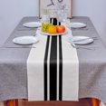 thumbnail image 2 of Farm Rural Theme Black Stripes Table Runner Tablerunners 13 x 36 Inch, Table Decorations Tabletop Scarf for Summer Gathering Holiday Farmhouse Kitchen Dining Decor, 2 of 6