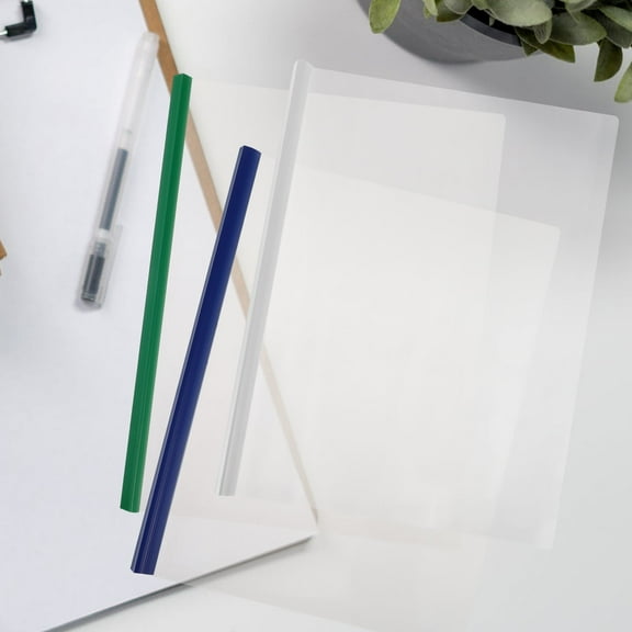 WHAMVOX 10 Pcs Plastic Slide Binder A4 File Folder With Pull Rod Document Organizer Transparent File Folders Clear Report Covers For Paper