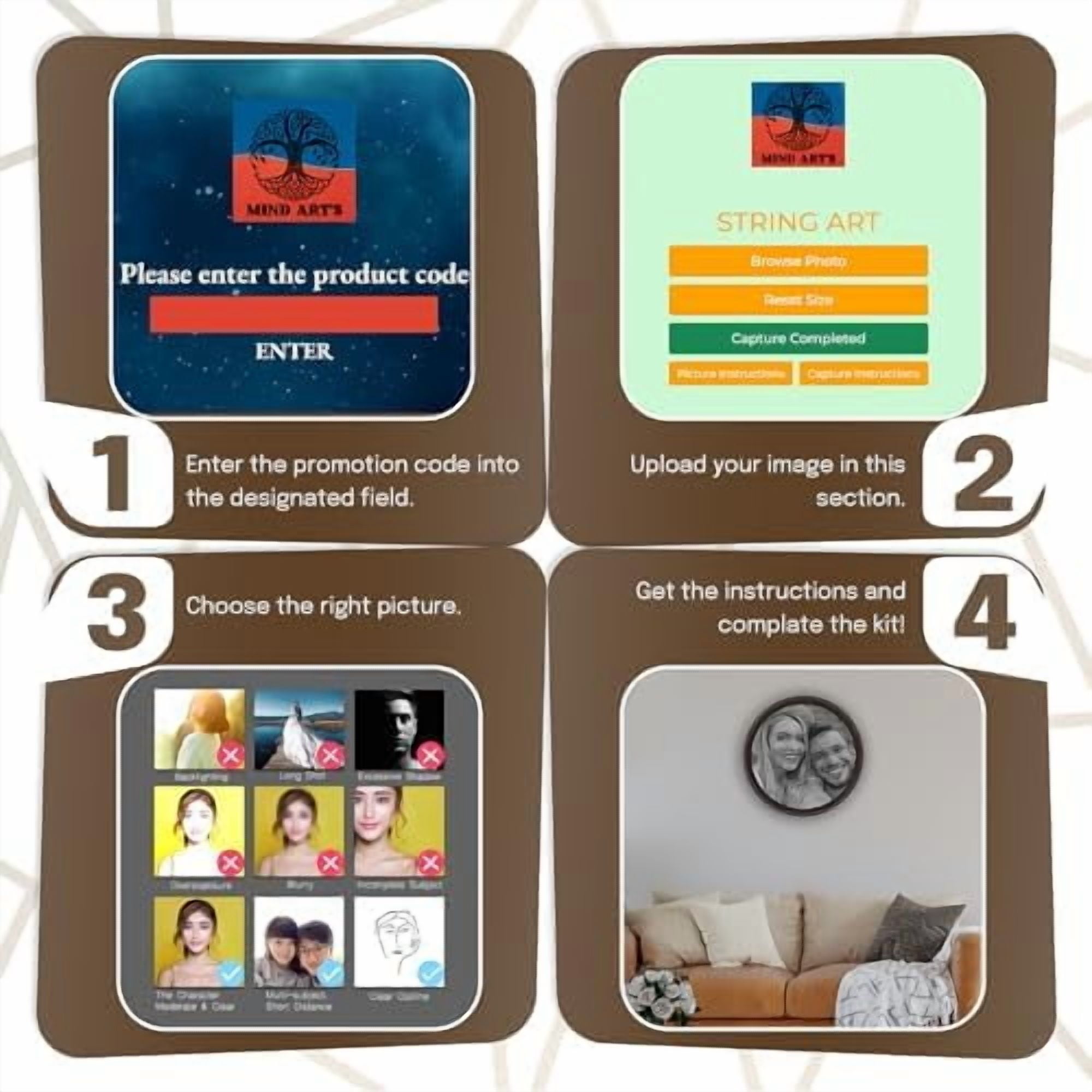 MindArts String Art Kit for Adults - DIY String Art with All Necessary Accessories, Personalized Round Design, Craft Kit, Circle Table - Home Decoration$$Art & Craft