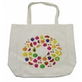 thumbnail image 1 of Fruit Shopping Bag, Tasty Circle of Cartoon Natural Organic Food on Plain Background Print, Eco-Friendly Reusable Bag for Groceries Beach and More, 15.5" X 14.5", Cream, by Ambesonne, 1 of 2