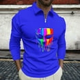 thumbnail image 1 of Ceisia Men's Slim-Fit Long-Sleeve Zip Polo Shirt with Graffiti Mask Print Multi-Color Gift, 1 of 5