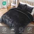 thumbnail image 6 of Regency Heights Full/Queen Cozy Velvet Comforter Sets, Luxury 3-Piece All-Season Bedding, Bed Set with Shams，Black, 6 of 9