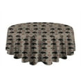 thumbnail image 5 of Gray Buffalo Geometric Pattern Round Tablecloth 60"x60",Wrinkle Wipeable Table Cloth for Kitchen Dining Room Picnic Patio Party, 5 of 6