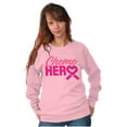 thumbnail image 4 of Breast Cancer Awareness Chemo Hero Women Crewneck Sweatshirt Brisco Brands S, 4 of 6