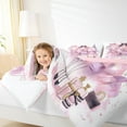 thumbnail image 4 of Manfei Pink Girly Dress Queen Comforter Set,Romantic Makeup Themed Bedding Sets,Eiffel Tower Perfume Bedding Comforter Set For Princess,Microfiber Bedroom Decor Reversible,3pcs, 4 of 8
