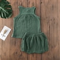thumbnail image 5 of Baby Solid Color Sleeveless Top + Shorts, Cool and Comfortable Summer 2-Piece Set, 5 of 5
