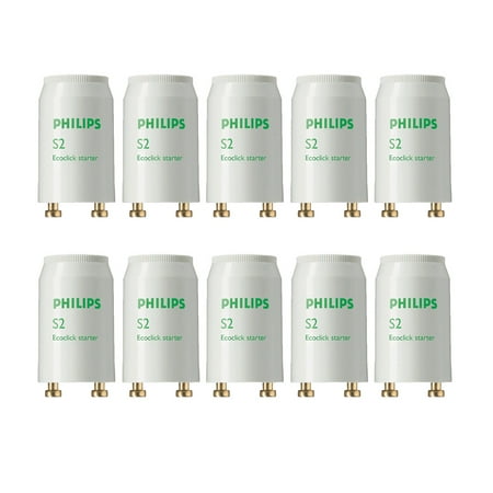 PHILIPS S2 Ecoclick Mechanical Fluorescent Lamp Starter - 4W to 22W - 10 Pack Box