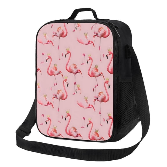 Flamingo Lunch Bag Insulated Thermal Box with Shoulder Strap & Handle for Work and Picnic