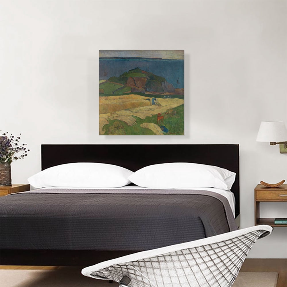ARTCANVAS Harvest Le Pouldu 1890 Canvas Art Print by Paul Gauguin - Size: 26" x 26" (1.50" Deep)