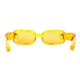 thumbnail image 4 of Womens Mod Thick Plastic Narrow Rectangle Bold Rich Sunglasses Orange, 4 of 4
