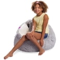 thumbnail image 6 of Posh Creations Cute Soft Bean Bag Chair for Kids, Furry, 2.5ft, Large, Animal - Grey Sloth, 6 of 6