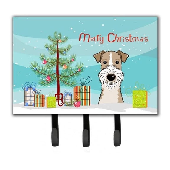 Carolines Treasures BB1619TH68 Christmas Tree & Wire Haired Fox Terrier Leash or Key Holder