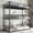 Black, variant on Harper & Bright Designs Full Size Triple Bunk Bed with Safety Guardrails, Full over Full over Full Metal Bunk Bed Frame for Boys and Girls, Light White