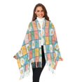 thumbnail image 3 of FORMRS Womens Scarf Winter Soft Long Big Warm Shawls Wrap Tassel Scarves, Daisy Mosaic, 3 of 9
