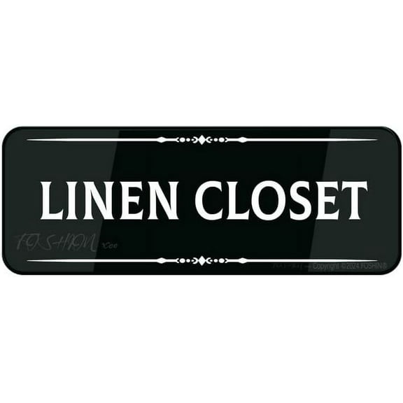 Informative Acrylic Plastic Sign Linen Closet Wall Or Door Sign 10""X 3"" In Sign Self-Adhesive Acrylic Sign For Door Or Wall Name Plate