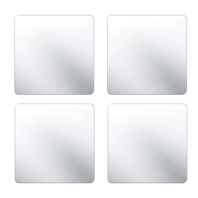 Pegatinas de espejo espejo flexible de longitud completa plástico superficie lisa efecto reflectante autoadhesivo apartamento decoración paquete de 4 Scienceny HA011895-00