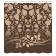 thumbnail image 3 of Ambesonne Floral Shower Curtain, Romantic Leafy Pattern Bloom, 69"Wx70"L, Brown Cocoa, 3 of 3