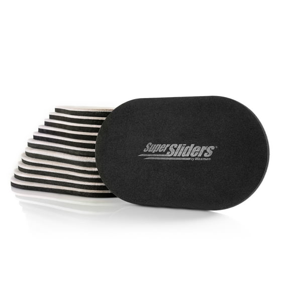 Super Sliders 5 3/4" x 9 1/2" Reusable Furniture Sliders, Wood, Beige (12 Pk)