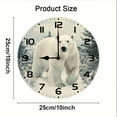thumbnail image 5 of Soliyoahee Polar Bear Wall Clock 10inch Wooden Round Clock Living Room Decoration Silent No Ticking Sound Battery Powered for Living Room Kitchen Bathroom Office, 5 of 6