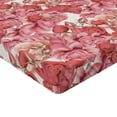 thumbnail image 4 of Ambesonne Floral Fitted Sheet, Realistic Rose Flowers Art, Queen Size, Dark Coral and Hot Pink, 4 of 5