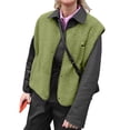 thumbnail image 2 of Womens Fleece Sleeveless Jacket Warm Outerwear with Pockets Green L, 2 of 8