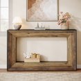 thumbnail image 2 of Tribesigns 55" Long Console Table, 2-Tier Farmhouse Wood Sofa Table for Hallway, Rustic Brown, 2 of 4