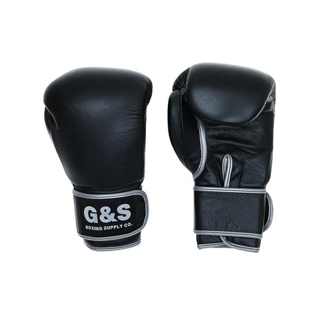 G&S Original - Black & Grey Velcro Boxing Gloves 16