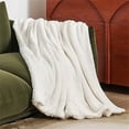thumbnail image 2 of Fleece Throw Blanket for Couch Cream - Queen (90" x 90"), 2 of 5