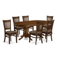 thumbnail image 2 of East West Furniture 7 Piece Dining Table Set- an Oval Wooden Table and 6 Wooden Chairs, Espresso(Seat Type Options) Microfiber VANC7-ESP-C, 2 of 5