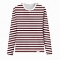 thumbnail image 4 of Godom Women Blouses Dressy Casual Autumn Winter Long Sleeve Shirts Crew Neck Striped Tunic Tops, 4 of 4