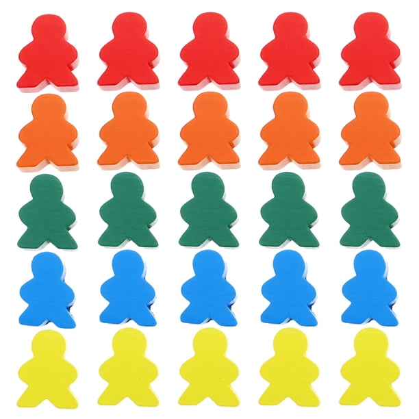 50 piezas de peones multicolores de madera, ideales para juegos de mesa, actividades en el aula y juegos familiares Accesorios de ajedrez coloridos para niños y adultos