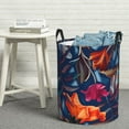 thumbnail image 6 of Rateoe Tropical Flower Pattern Round Laundry Hamper Basket, Tall Hamper Basket for Blanket Storage, Nursery Clothes Hamper for Laundry in Bedroom and College Dorm-Medium, 6 of 6