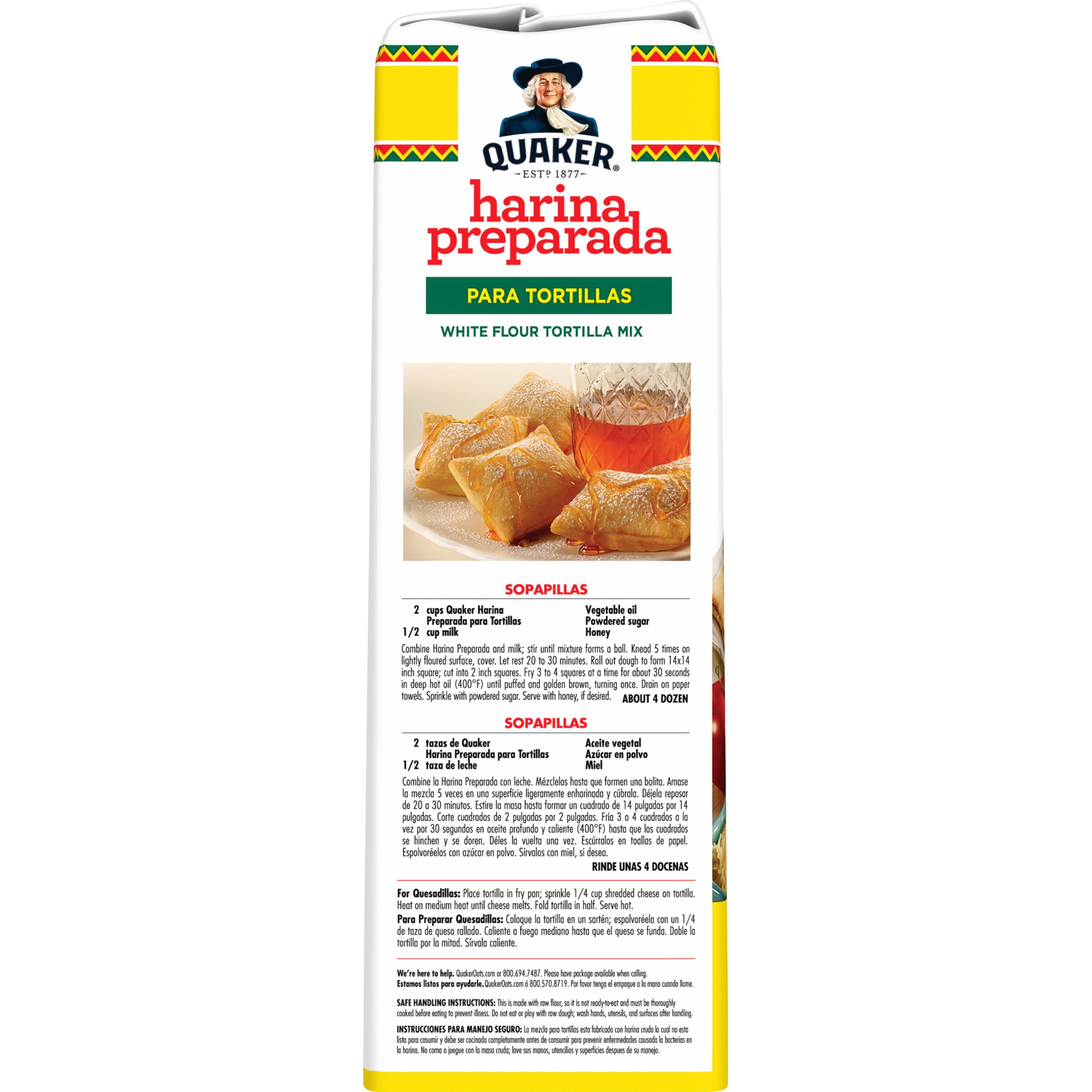 Quaker Harina Preparada Para Tortillas White Flour Tortilla Mix, 20 lb Bag, 320 oz