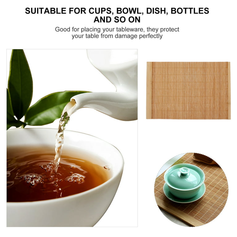 Bamboo Table Mats Placemat Tea Placemats Mat Japanese Slat Tray Runner  Dining Set Place Heat Resistant Kung Washable
