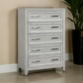 thumbnail image 6 of BenJara Ion 56 Inch Tall Dresser Chest, 5 Drawers, White Marble Top, Farmhouse Gray, 6 of 6