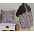thumbnail image 5 of Soimoi Tissu Georgette Poly Bleu Rayé & Imprimé Chien au Mètre 42 Pouces de Large, 5 of 5