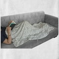 thumbnail image 6 of Grey Soft Flannel Fleece Throw Blanket, Pattern Mosaic Tiles with Moroccan Floral Traditional Symmetric Work of Art Print, Cozy Plush for Indoor and Outdoor Use, 50" x 60", White, by Ambesonne, 6 of 6