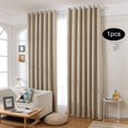 thumbnail image 4 of Cortina de poliéster con ojales en la parte superior para dormitorio, sala de estar (Beige), 4 of 8