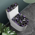 thumbnail image 2 of COEQINE Toilet Lid Dust Cover Set Machine Washable Elastic Bottom Breathable Toilet Cover 2 Piece Set for Indoor Decoration, Hummingbird Lavender Leaf Black, 2 of 7